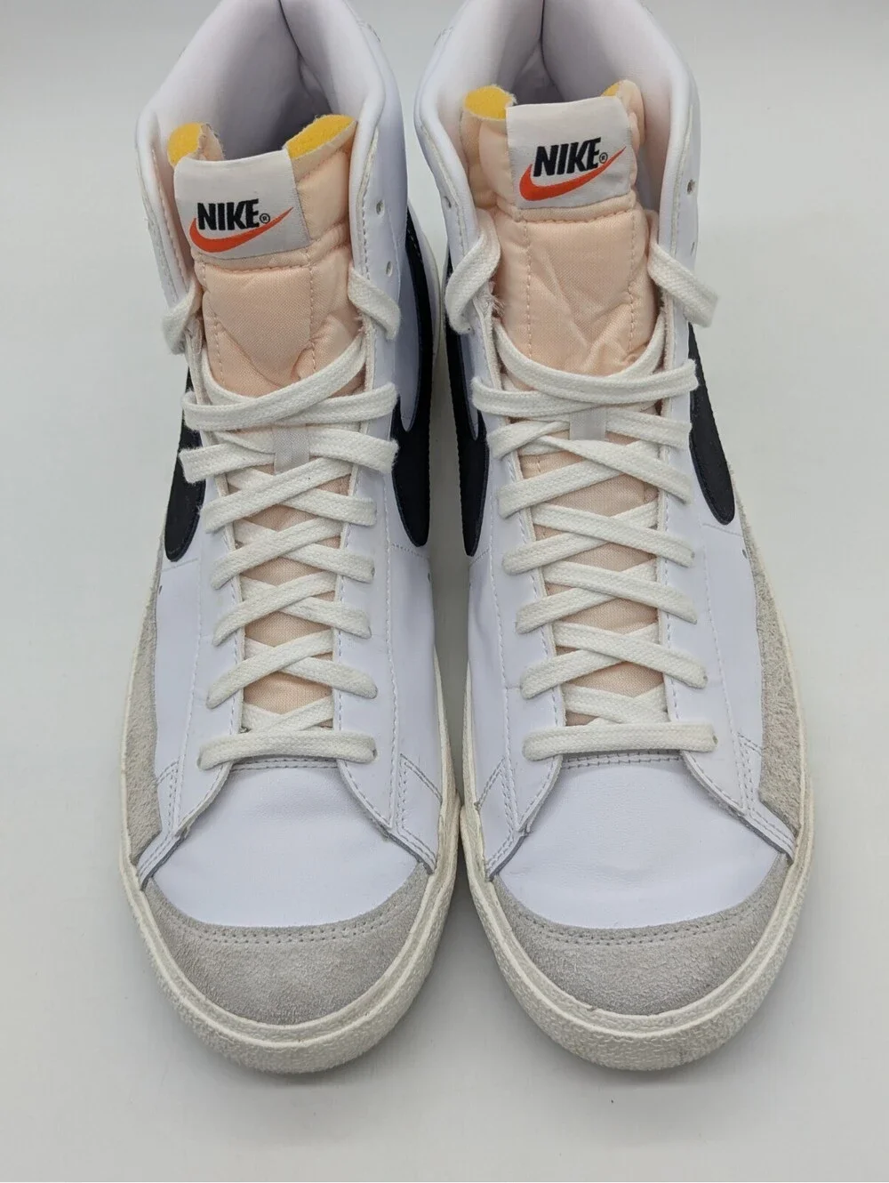 Nike Blazer Mid 77 Vintage Leather Mens Size 12 White Black Sneakers BQ6806-100